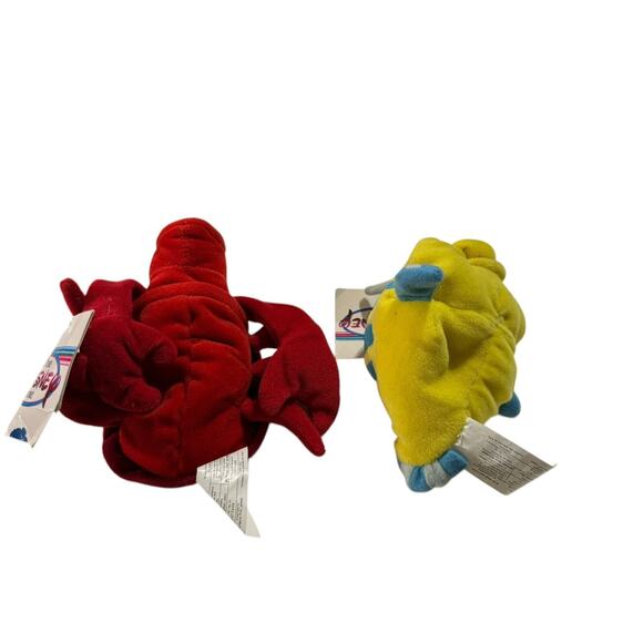 Disney Store Little Mermaid Sebastian Flounder Bean Bag Stuffed Plush Lot - Picture 6 of 8